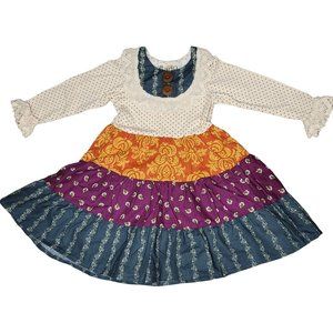 Sabo NWT boho smocked tiered long sleeve dress family photo vacation dress sz 2t
